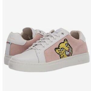 Paul Smith Lapin Leopard Patch and Pink Suede Sneaker, Size 38/8